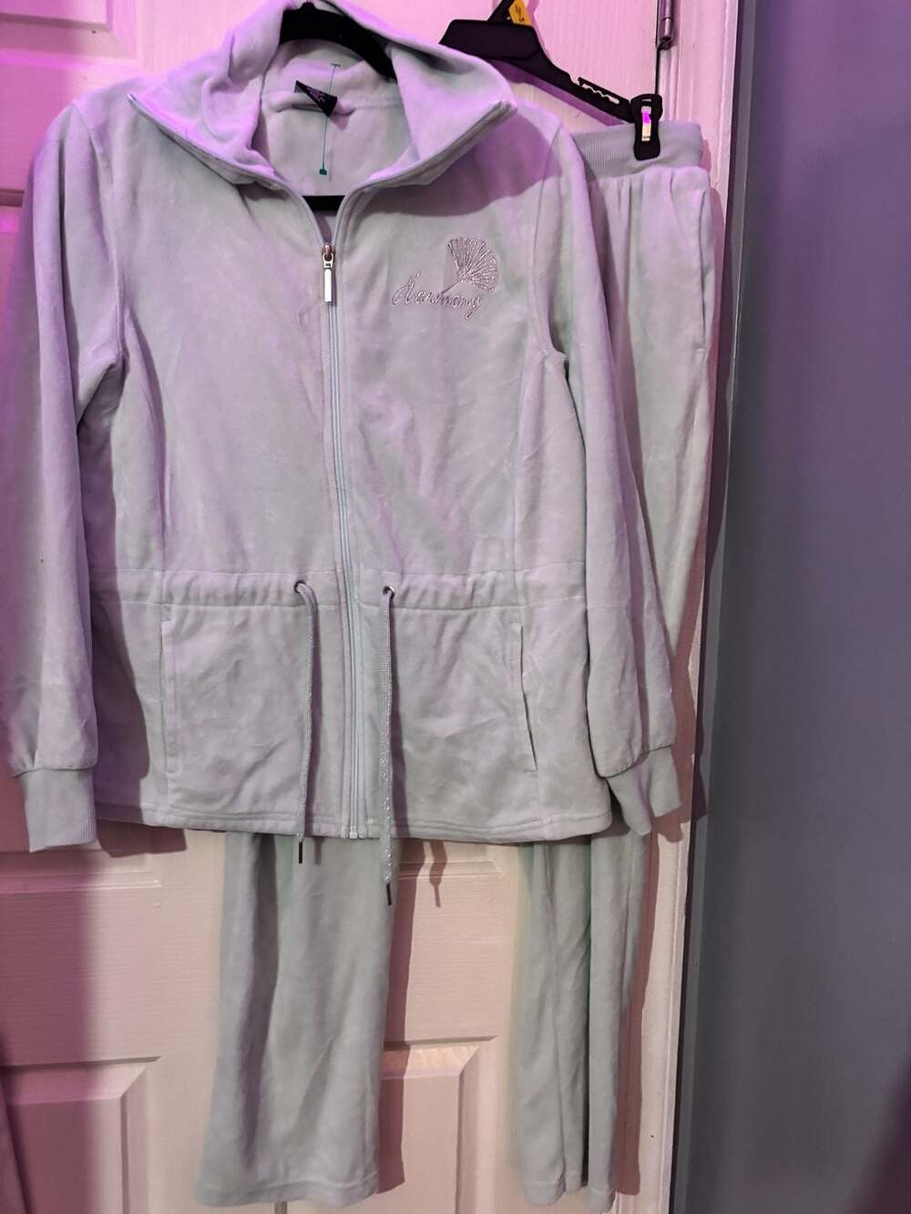 Esmara Velour Tracksuit Size M 8/10 Light Blue Harmony